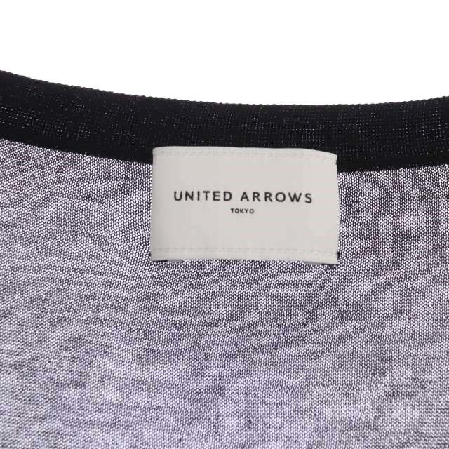 UNITED ARROWS(ユナイテッドアローズ)のユナイテッドアローズ Vネックニットカーディガン 長袖 シアー 黒 レディースのトップス(カーディガン)の商品写真