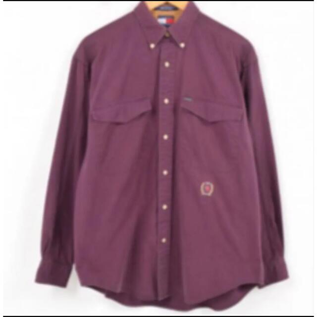TOMMY HILFIGER(トミーヒルフィガー)のトミーヒルフィガー　シャツ　古着　紫 メンズのトップス(シャツ)の商品写真