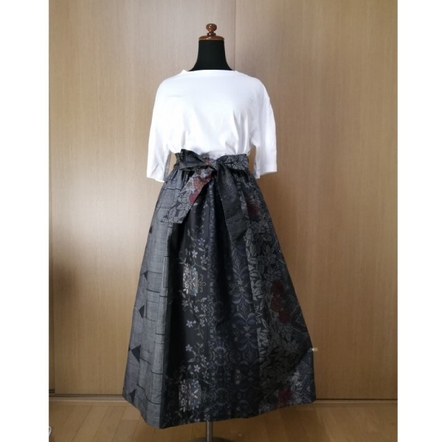 SOLD 着物リメイク ギャザースカート 大島紬 | フリマアプリ ラクマ
