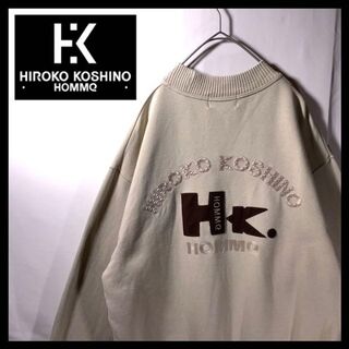 ヒロココシノ(HIROKO KOSHINO)の90s 古着 ヒロココシノ 太袖 スウェット ベージュ 刺繍ロゴ DCブランド(スウェット)