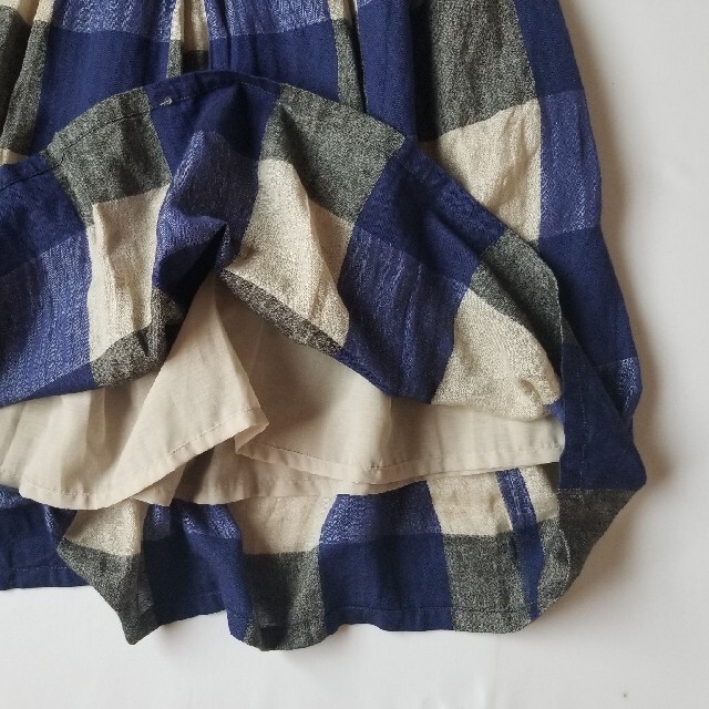 tumugu(ツムグ)の専用です✨ ツムグ  ブロックチェックスカート  コットンリネン レディースのスカート(ロングスカート)の商品写真