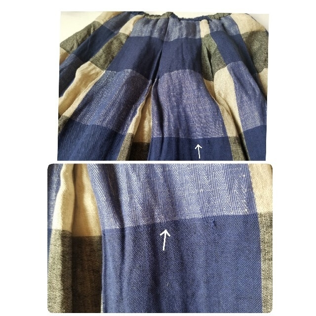 tumugu(ツムグ)の専用です✨ ツムグ  ブロックチェックスカート  コットンリネン レディースのスカート(ロングスカート)の商品写真
