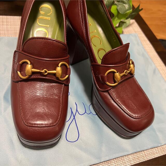GUCCI グッチ ローファー 靴 赤茶 ホースビット 美品 日本未入荷 希少