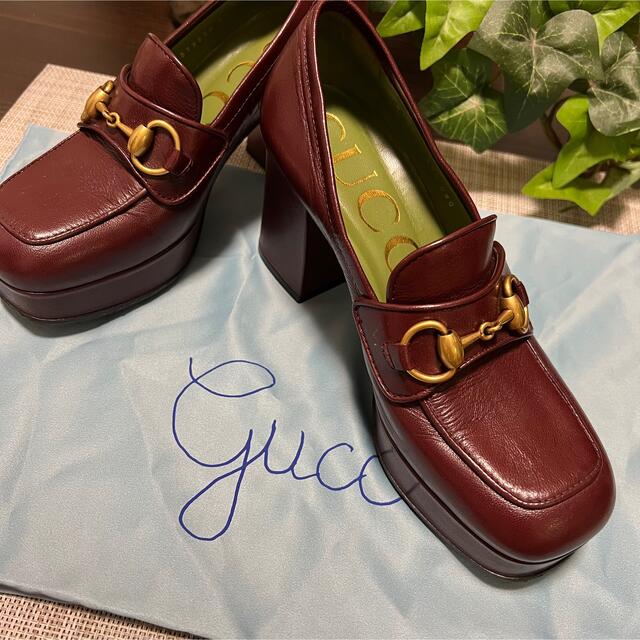 GUCCI グッチ ローファー 靴 赤茶 ホースビット 美品 日本未入荷 希少