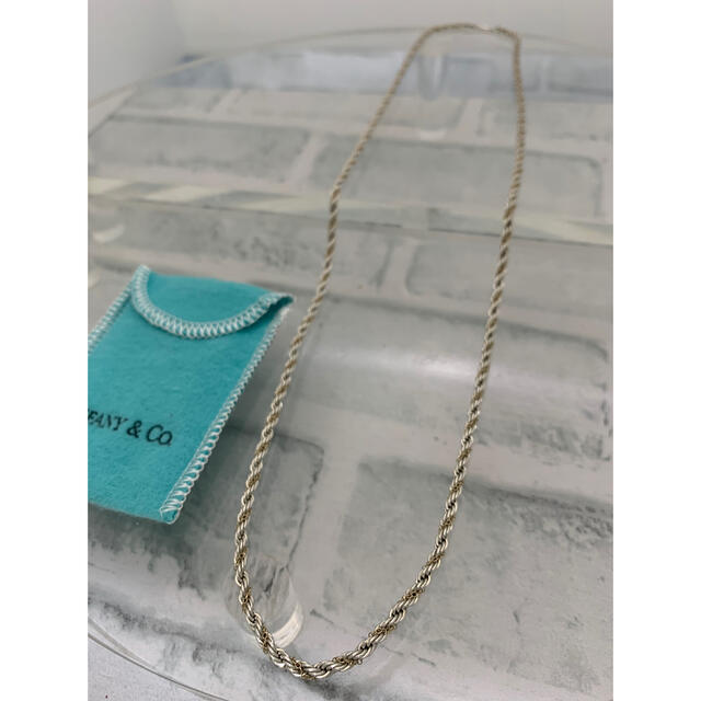美品 ヴィンテージティファニー 旧ロゴ コンビ ロープチェーン