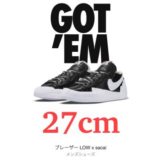 サカイ(sacai)のsacai×Nike Blazer Low ブラックパテントレザー(スニーカー)