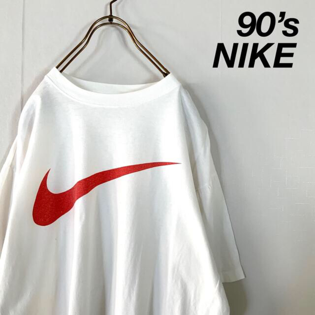 NIKE(ナイキ)の【2点おまとめ】 90‘s NIKE 銀タグ オーバー スウッシュロゴ tシャツ メンズのトップス(Tシャツ/カットソー(半袖/袖なし))の商品写真