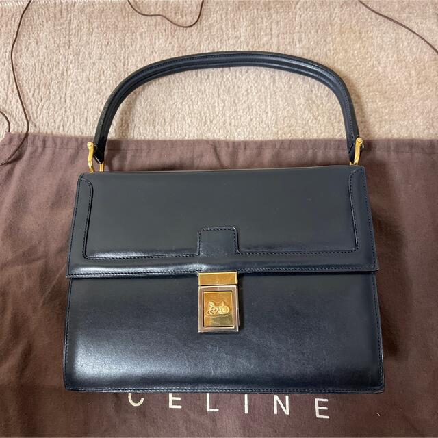 celine セリーヌ　 馬車ロゴ　ハンドバッグ　レザー　本革