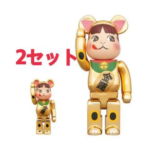 メディコムトイ(MEDICOM TOY)のBE@RBRICK 招き猫 ペコちゃん 金運 金メッキ 100% & 400% (その他)