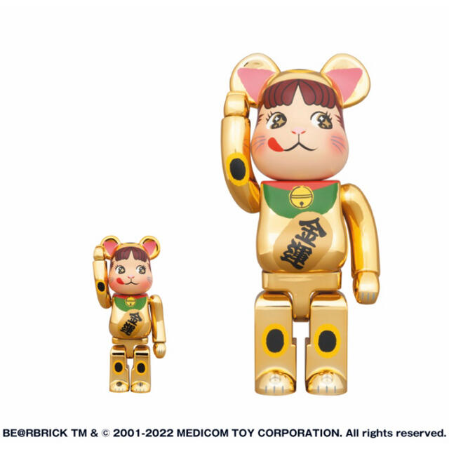 BE＠RBRICK 招き猫  ペコちゃん 金運 金メッキ 100% & 400%