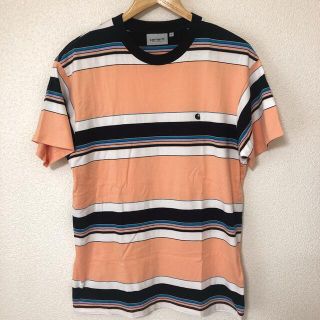 カーハートダブリューアイピー(Charhartt WIP)のCarharttwip　ozark T-shirt　ボーダー Tシャツ　ピーチ(Tシャツ/カットソー(半袖/袖なし))