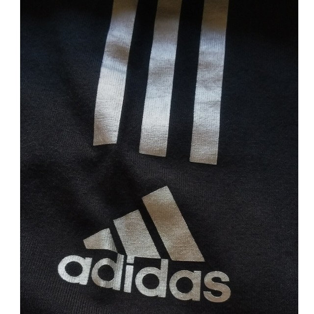 adidas(アディダス)の◆36 レア 当時物 未使用 adidas アディダス 銀 三本線 Tシャツ 黒 メンズのトップス(Tシャツ/カットソー(半袖/袖なし))の商品写真