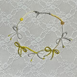 ribbon necklace(yellow)(ネックレス)