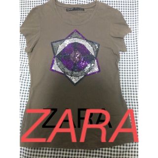 ザラ(ZARA)のZARA BASIC  Ｔシャツ　スパンコール(Tシャツ(半袖/袖なし))