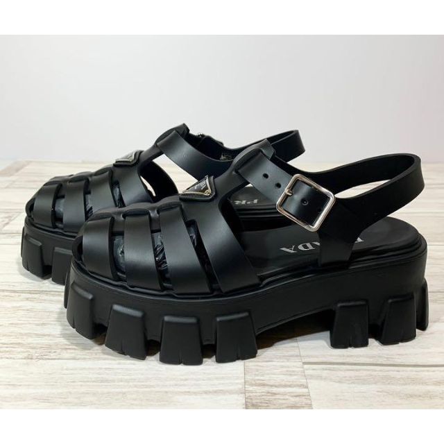 プラダ モノリスフォームラバーサンダル/36ブラック | noonanwaste.com