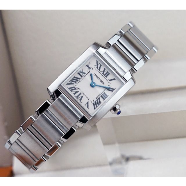 美品 カルティエ タンク フランセーズ シルバー ローマン SM Cartier