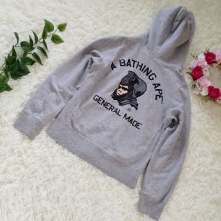 アベイシングエイプ(A BATHING APE)のエイプ　General made 　パーカー　長袖　バックプリント　グレー(パーカー)