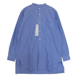 コモリ(COMOLI)のCOMOLI コモリ 長袖 21AW U03-02002 バンドカラー シャツ サックスブルー系 2【新古品】【未使用】【中古】(シャツ)