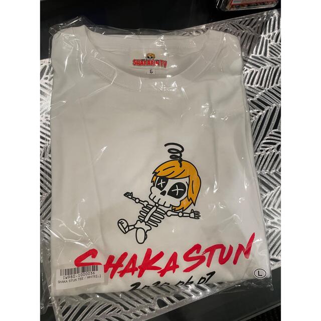 SHAKA STUN TEE / WHITE 釈迦 気絶tシャツ 白 L メンズのトップス(Tシャツ/カットソー(半袖/袖なし))の商品写真