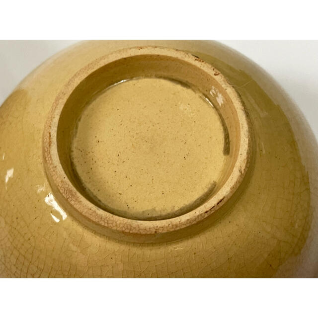 骨董 ぼてぼて茶碗 布志名焼 出雲 島根 黄釉 抹茶碗 アンティーク