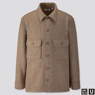 ユニクロ(UNIQLO)の【新品】UNIQLO ユニクロ フリースシャツジャケット ベージュ Lサイズ(シャツ)