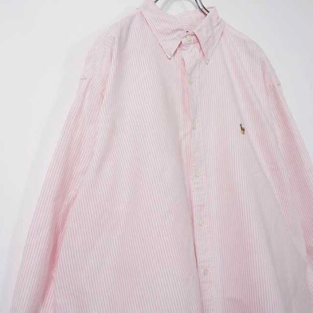 Ralph Lauren(ラルフローレン)のラルフローレン　長袖シャツ　90s ストライプ　ピンク　ボタンダウン　ゆるだぼ メンズのトップス(シャツ)の商品写真