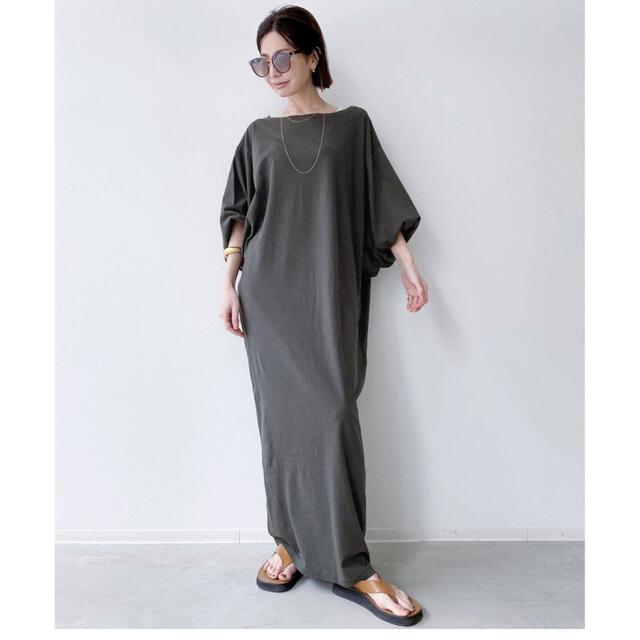 L'Appartement DEUXIEME CLASSE(アパルトモンドゥーズィエムクラス)のアパルトモン Volume Sleeve Jersey Onepiece レディースのワンピース(ロングワンピース/マキシワンピース)の商品写真