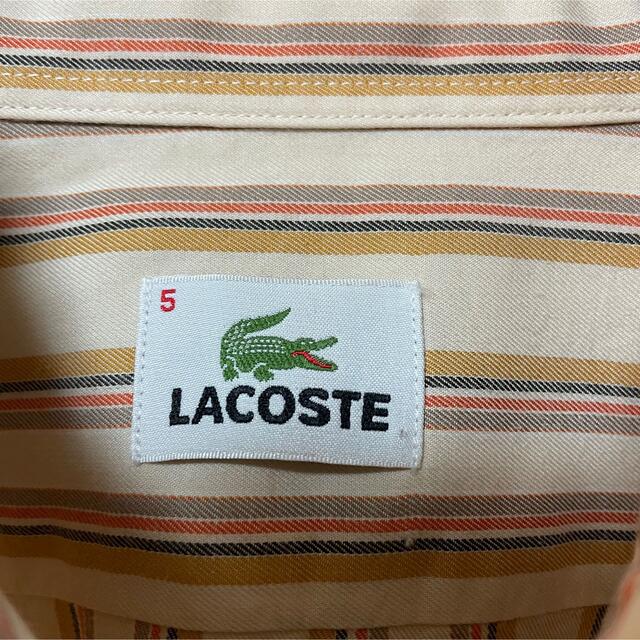 LACOSTE(ラコステ)のLACOSTE【ラコステ】ワンポイントストライプシャツ！ブラウン&ホワイト！ メンズのトップス(シャツ)の商品写真