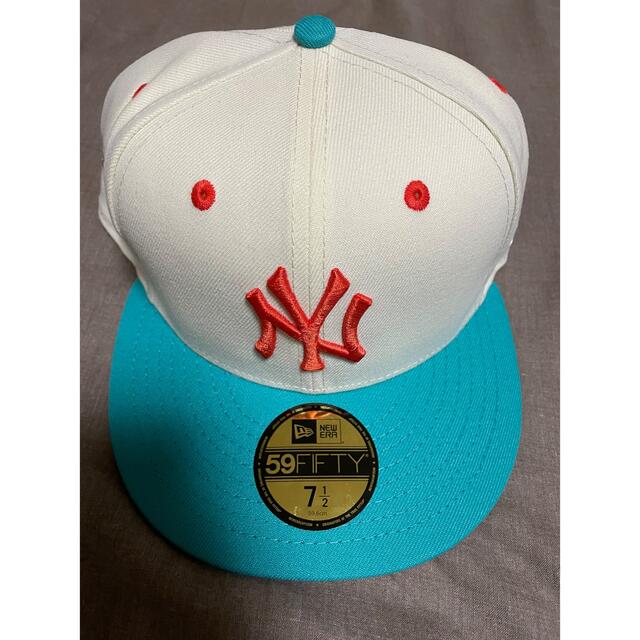 ニューエラ　ヤンキース　水色　7 1/2 です。 ニューエラ NEW ERA 7 1/2 ヤンキース - メルカリ