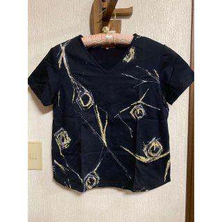 ランセル(LANCEL)のランセル　VネックブラックTシャツ(未使用、実家保管品)(Tシャツ/カットソー(半袖/袖なし))