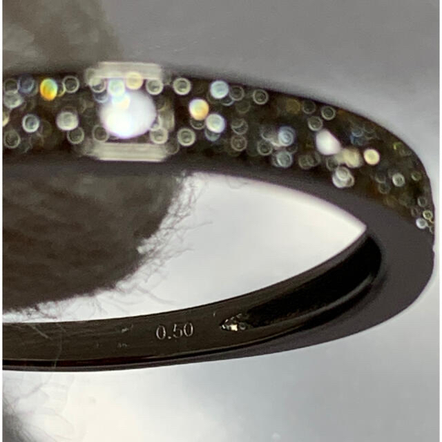 Pt950 ハート＆キューピット天然ダイヤモンド0.5ctハーフエタニティリング レディースのアクセサリー(リング(指輪))の商品写真