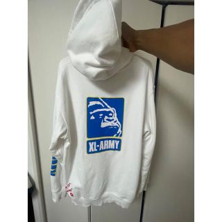 ＜希少＞エクストララージ　XL-ARMY ビッグロゴ　パーカー　グリーン　M