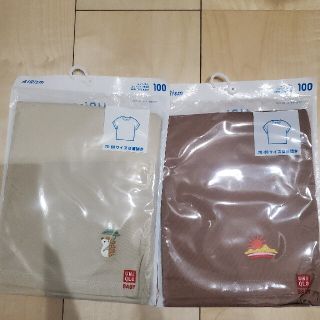 ユニクロ(UNIQLO)の2点セット✨新品未開封✨エアリズムコットンT✨100(Tシャツ/カットソー)