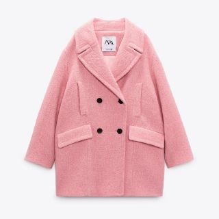 ZARA オーバーサイズ仕様ダブルブレストコート Sサイズ ピンク