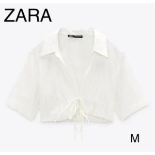 ザラ(ZARA)のZARA ショート丈リボンブラウス(シャツ/ブラウス(半袖/袖なし))