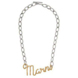 マルニ(Marni)の新品箱入り！MARNI シルバー＆ゴールド ロゴ ネックレス(ネックレス)