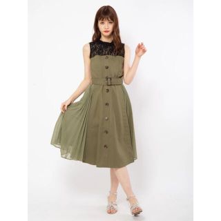 セシルマクビー(CECIL McBEE)のセシルマクビー　脇プリーツドッキングワンピース(ひざ丈ワンピース)