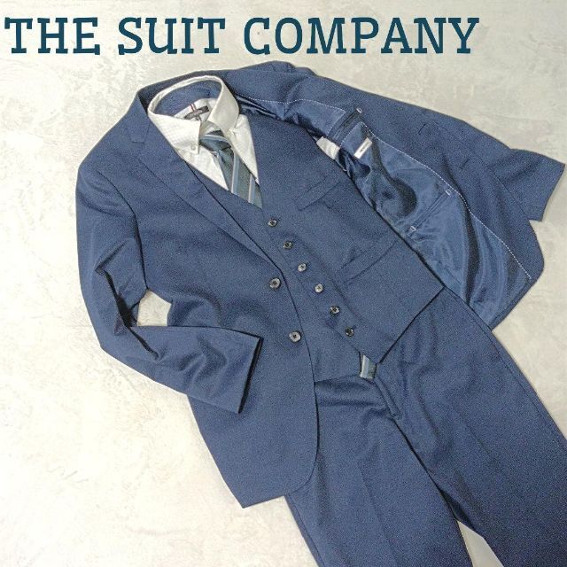 THE SUIT COMPANY(スーツカンパニー)のザスーツカンパニー　スーツ　ネイビー　175cm-8Drop　スリーピース　美品 メンズのスーツ(セットアップ)の商品写真