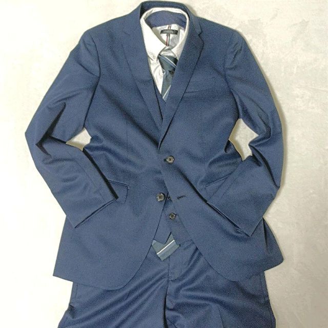 THE SUIT COMPANY(スーツカンパニー)のザスーツカンパニー　スーツ　ネイビー　175cm-8Drop　スリーピース　美品 メンズのスーツ(セットアップ)の商品写真