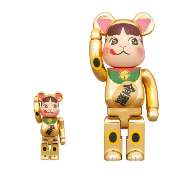 BE＠RBRICK 招き猫 ペコちゃん 金運 金メッキ 100% & 400%bearbrick