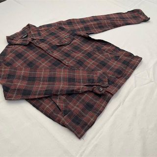 コムサイズム(COMME CA ISM)のCOMME CA ISM コムサイズム 長袖 チェックシャツ 150 ブラウン(Tシャツ/カットソー)