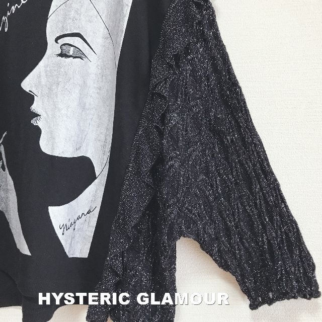 HYSTERIC GLAMOUR(ヒステリックグラマー)の【HYSTERIC GLAMOUR】ニット&カットソー ドッキングトップス レディースのトップス(ニット/セーター)の商品写真