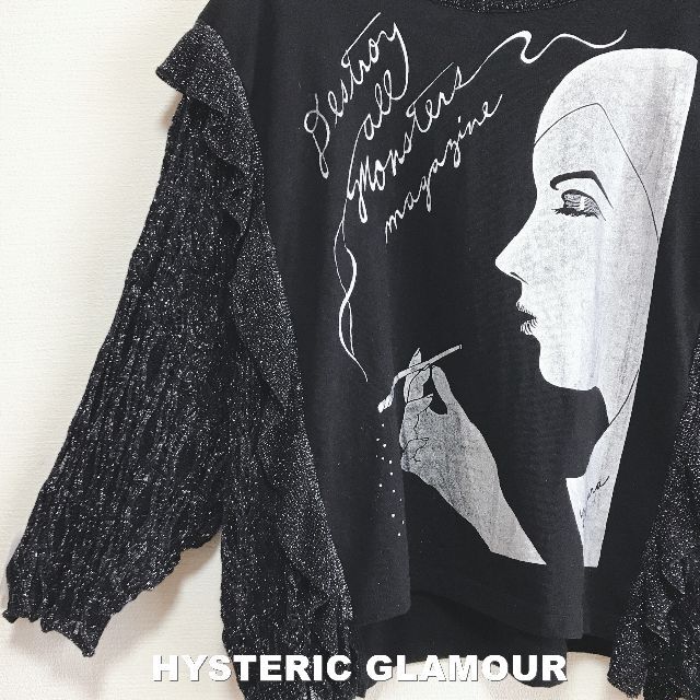 HYSTERIC GLAMOUR(ヒステリックグラマー)の【HYSTERIC GLAMOUR】ニット&カットソー ドッキングトップス レディースのトップス(ニット/セーター)の商品写真