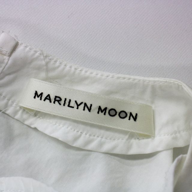 MARILYN MOON(マリリンムーン)のMARILYN MOON マリリンムーン コットン シャーリングブラウス/ホワイト【2400012948310】 レディースのトップス(シャツ/ブラウス(長袖/七分))の商品写真