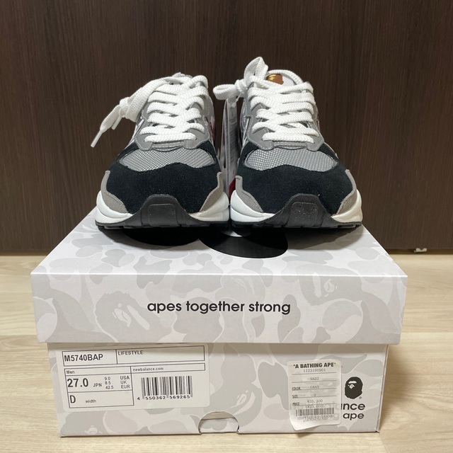 A BATHING APE - キムタク着用 BAPE NEW BALANCE 5740 GRAY US9 A BATHING APE - キムタク着用 BAPE NEW BALANCE 5740 GRAY US9