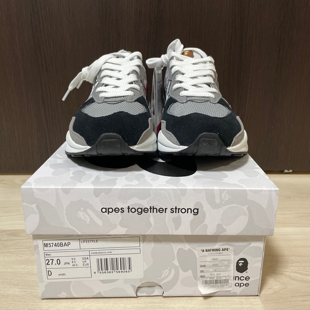 キムタク着用 BAPE NEW BALANCE 5740 GRAY US9