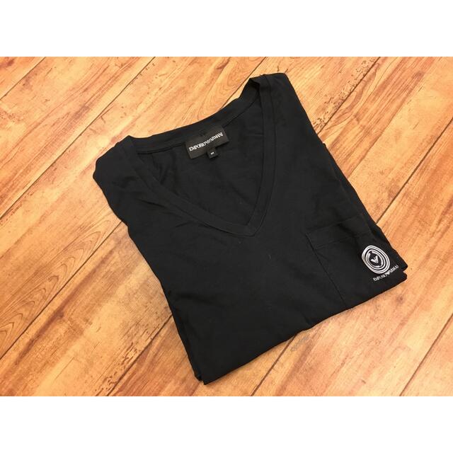 Emporio Armani(エンポリオアルマーニ)の⑧EMPORIO ARMANI Ｔシャツ ブラック(黒) M メンズのトップス(Tシャツ/カットソー(半袖/袖なし))の商品写真