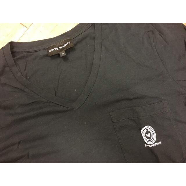 Emporio Armani(エンポリオアルマーニ)の⑧EMPORIO ARMANI Ｔシャツ ブラック(黒) M メンズのトップス(Tシャツ/カットソー(半袖/袖なし))の商品写真