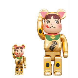 ベアブリック(BE@RBRICK)のペコちゃん　ベアブリック　金メッキ　100% 400%(フィギュア)