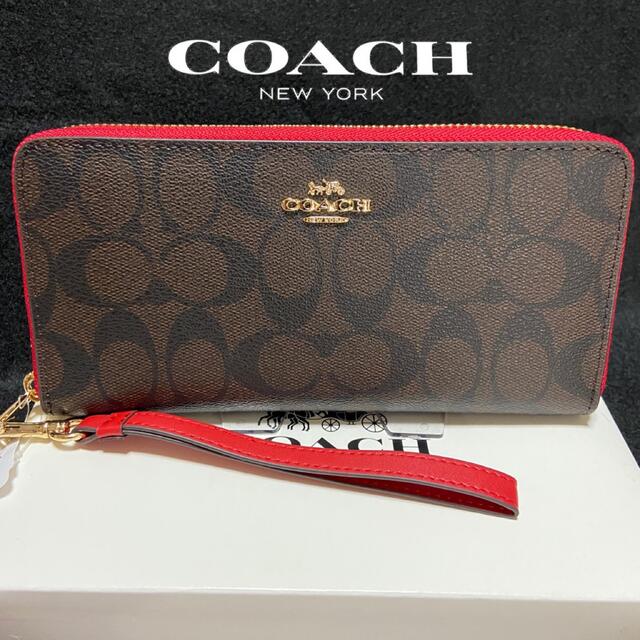 COACH(コーチ)のギフト⭕️ 新作 コーチ 財布 ブラウン×レッドエッジ メンズレディス メンズのファッション小物(長財布)の商品写真